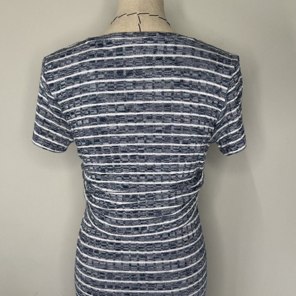 KAARI Blue Maxi Long Striped Dress Comfy Size S Revolve Knit Nautical stretch - Picture 6 of 9